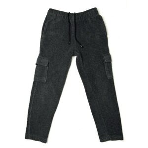 Free Country Pants Men's Small Fleece Cargo Joggers Dark Gray
